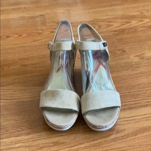 Women’s wedge suede tan sandals
